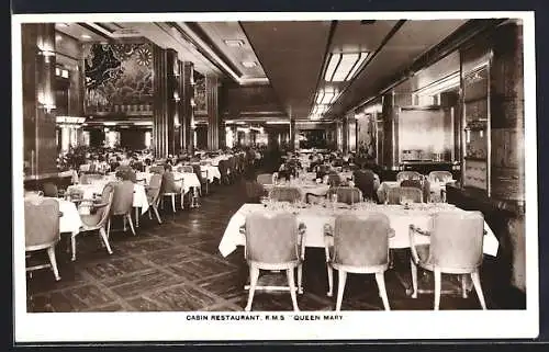 AK Passagierschiff RMS Queen Mary, Cabin Restaurant