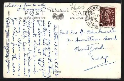AK Passagierschiff RMS Queen Elizabeth der Cunard White Star Line auf dem Meer
