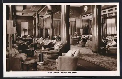 AK Passagierschiff RMS Queen Mary, Cabin Lounge
