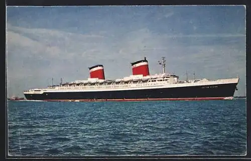 AK Passagierschiff SS United States auf dem Meer, Flagshipf der US Line