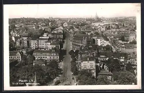 AK Plauen / Vogtland, Ortsansicht vom Rathausturm gesehen