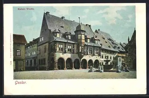 AK Goslar am Harz, Brunnen am Kaiser-Worth
