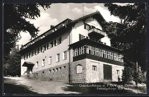 AK Warmensteinach, Ochsenkopf-Hütte, Unterkunftshaus des Fichtelgebirgs-Vereins