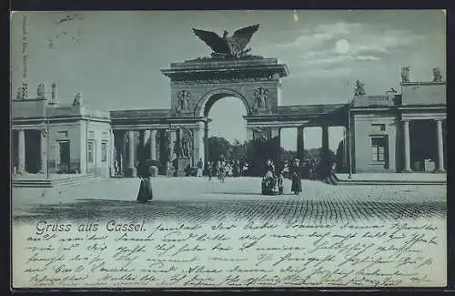 Mondschein-AK Kassel, Partie am Aue-Tor