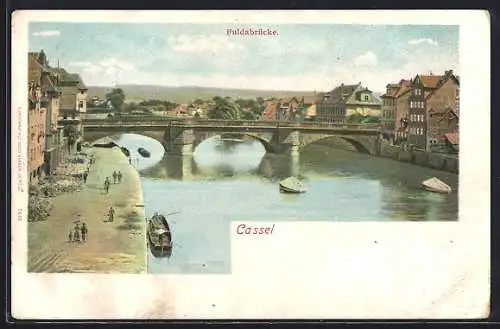 AK Kassel, Bootspartie an der Fuldabrücke