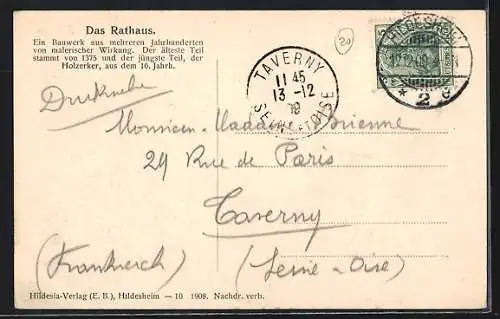 AK Hildesheim, Brunnen & Rathaus am Marktplatz