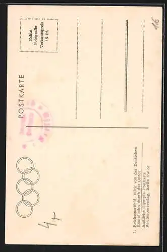 AK Berlin, Reichssportfeld mit Blick von der Deutschen Kampfbahn durch das Osttor