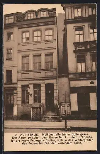 AK Berlin, Molkenstrasse früher Bollengasse mit der letzten Feuergate Berlins