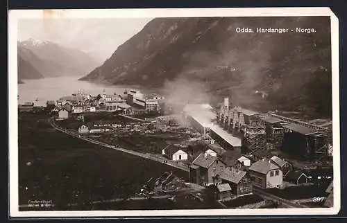 AK Odda, Ansicht mit Fabrikgelände