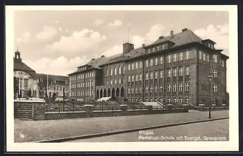 AK Glogau, Pestalozzi-Schule mit Evangel. Gymnasium