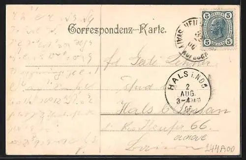 Lithographie Heiligenberg, Ansicht von oben, Kirchenportal, St. Anna Kapelle, Villa der schönen Aussicht