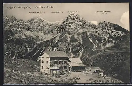 AK Kemptner Hütte, Aussicht auf Krottenspitze, Muttler, Öfnerspitze und Gr. Krottenkopf