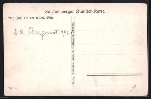 AK Bad Ischl, Totale des Ortes mit der kaiserl. Villa