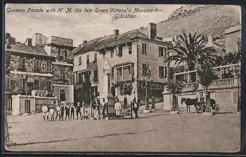 AK Gibraltar, Gunners Parade with Queen Victoria`s Monument