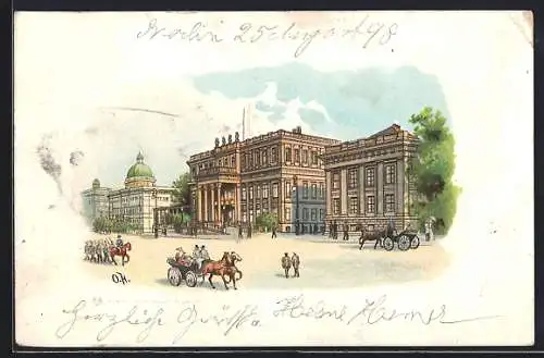 Lithographie Berlin, Palais Kaiser Friedrichs