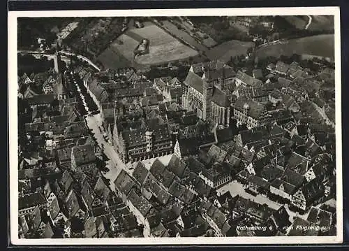 AK Rothenburg o. T., Teilansicht vom Flugzeug aus