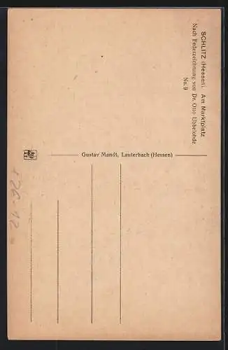 Künstler-AK Schlitz /Hessen, Partie am Marktplatz