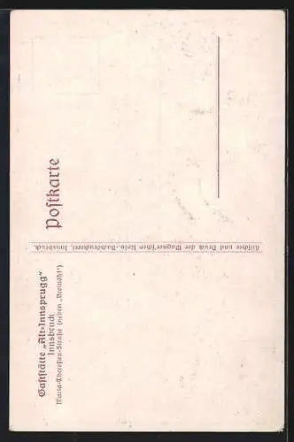 Künstler-AK Rudolf Preuss: Innsbruck, Gaststätte Alt-Innsprugg, Maria-Theresien-Strasse