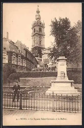 AK Mons, Le Square Saint-Germain et le Beffroi