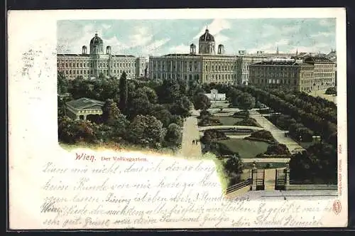 AK Wien, Blick auf den Volksgarten