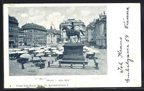AK Wien I, Am Hof, belebter Markt