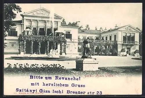AK Bad Ischl, Kaiserliche Villa mit Fontäne
