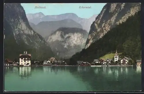 AK Hallstatt, Panorama des Ortes
