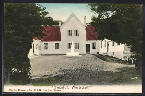 AK Bangsbo /Vendyssel, Anwesen mit Denkmal