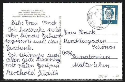 AK Padberg /Sauerland, Ortsansicht umrahmt von Ästen
