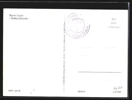 AK Oybin, Gaststätte Hochwaldbaude, Innenansicht