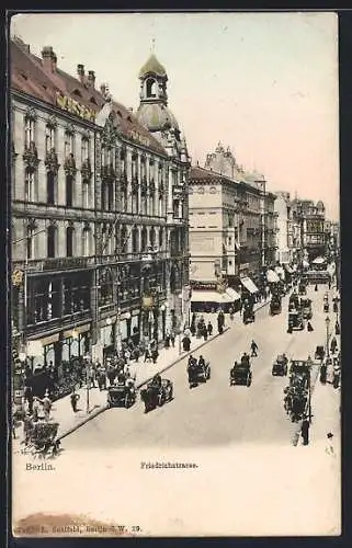 AK Berlin, Friedrichstrasse Ecke Jägerstrasse mit Geschäften
