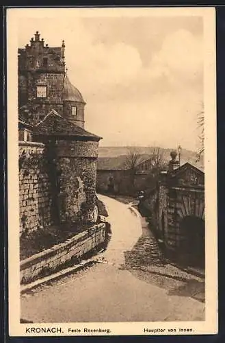 AK Kronach, Blick auf das Haupttor der Feste Rosenberg von innen