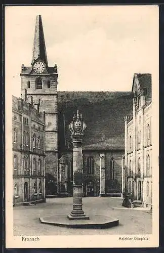 AK Kronach, Melchior-Ottoplatz mit Denkmal