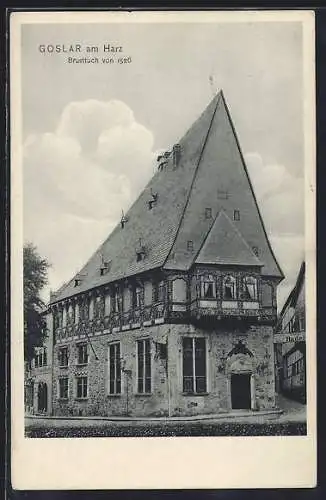 AK Goslar am Harz, Brusttuch mit Geschäft