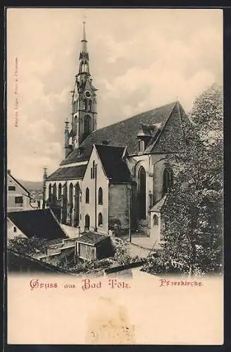 AK Bad Tölz, Blick auf die Pfarrkirche