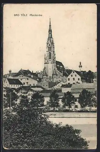 AK Bad Tölz, Blick auf die Pfarrkirche
