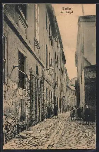 AK Alt-Berlin, Strassenpartie Am Krögel mit Kindern