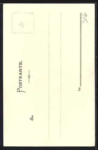 Lithographie Stuttgart, Hotel & Restaurant Royal v. Aug. Banzhaf, Strassenbahn davor