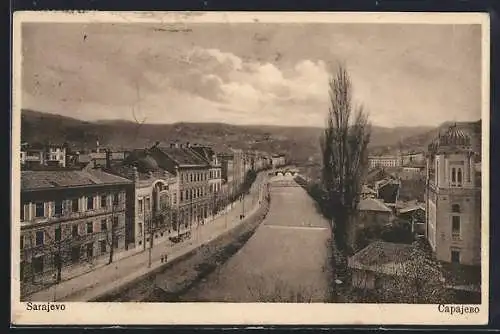 AK Sarajevo, Synagoge am Fluss, Strassenpartie