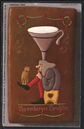 AK Lebkuchen mit Motiv des Nürnberger Trichters