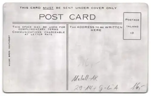 Metall-AK Blackpool, The Town seen from North Pier