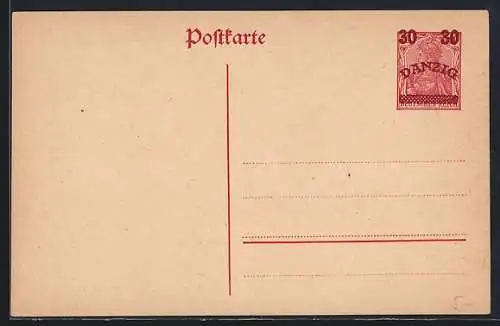 AK Danzig, Wertstempel Danzig, Ganzsache
