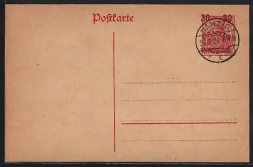 AK Danzig, Werstempel Danzig, Ganzsache