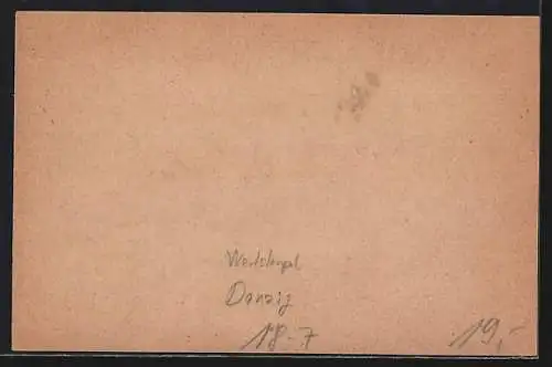 AK Danzig, Werstempel Danzig, Ganzsache