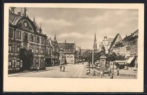 AK Offenburg, Geschäfte und Denkmal, 25-jähr. Regierungsjubiläum Kaiser Wilhelm II., Ganzsache PP27 C239 /041