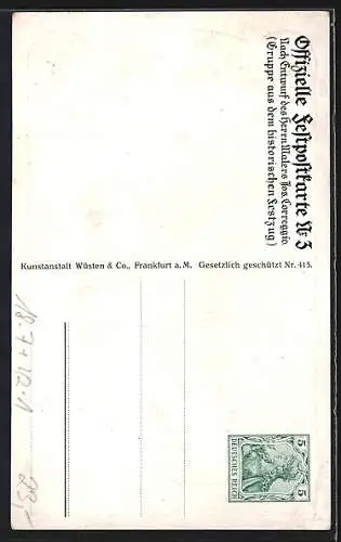 AK Frankfurt a. Main, 17. Deutsches Bundes- & goldenes Jubiläums-Schiessen 1912, Schützen, Ganzsache