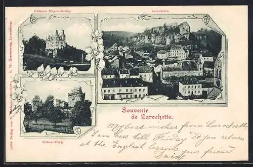 AK Larochette, Château Meysembourg, Colmar-Berg, Ortsansicht