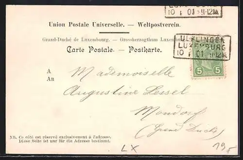 AK Larochette, Château Meysembourg, Colmar-Berg, Ortsansicht