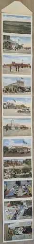 Leporello-AK Tijuana, International Boundary Monument between the US and Mexico, Mexican Maid, Hotel Hidalgo, the Fort
