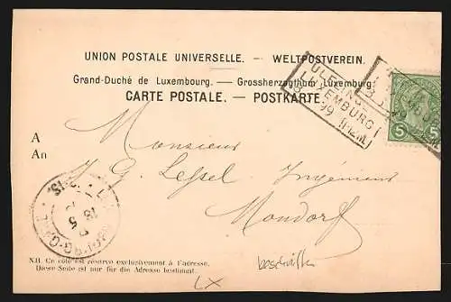 Lithographie Larochette, Hotel Ginter, Vallée du Mullerthal, Château de Meysenbourg